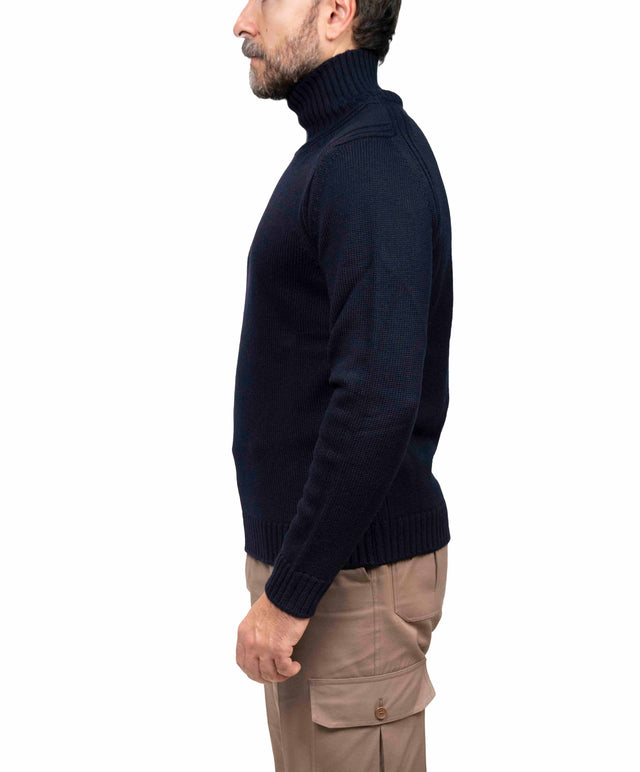 Maglione DONDUP collo a camino - Blu
