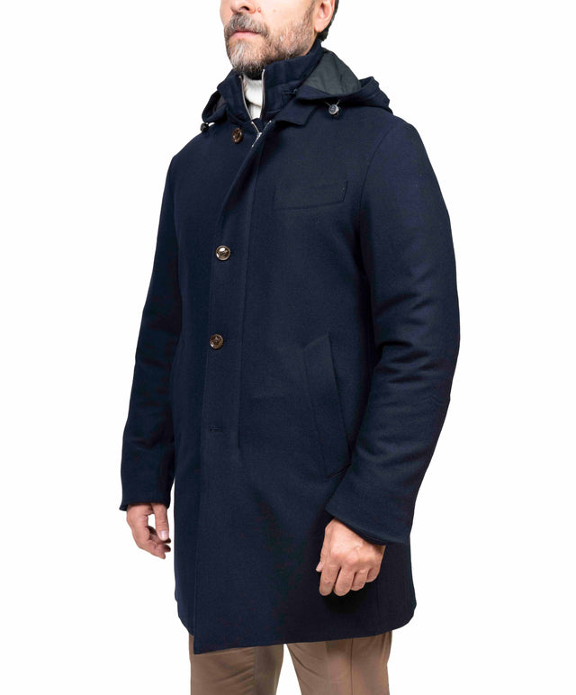 Giaccone Montecore tessuto loro piana - Blu