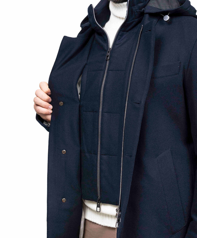 Giaccone Montecore tessuto loro piana - Blu
