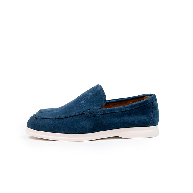 Doucal’s Mocassino Loro Piana blu low avio