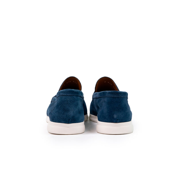 Doucal’s Mocassino Loro Piana blu low avio
