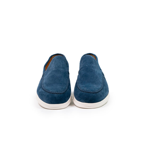 Doucal’s Mocassino Loro Piana blu low avio