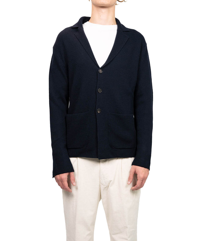 Zanone - Cardigan Revers blu