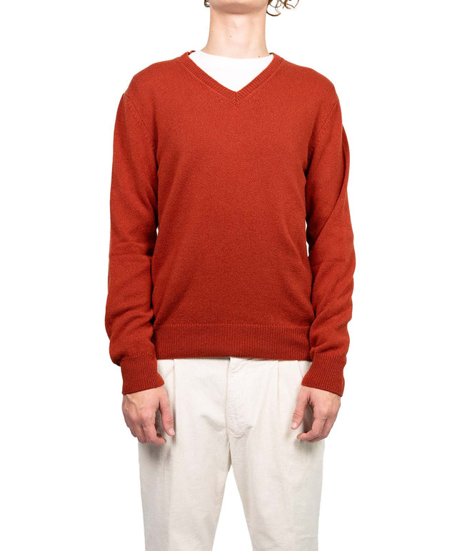 Zanone - MAGLIONE Unito Scollo a V arancio