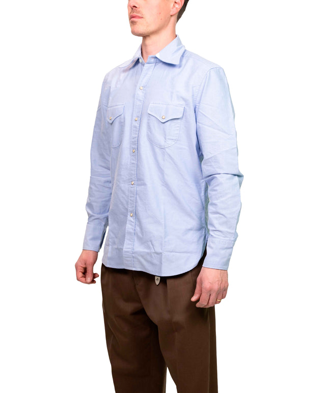 Camicia texana oxford azzurro Fortela