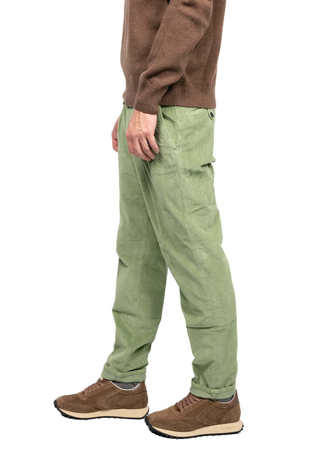 Incotex Slacks - velluto verde salvia