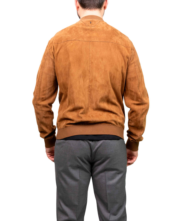 Bomber Minimal Tabacco camoscio