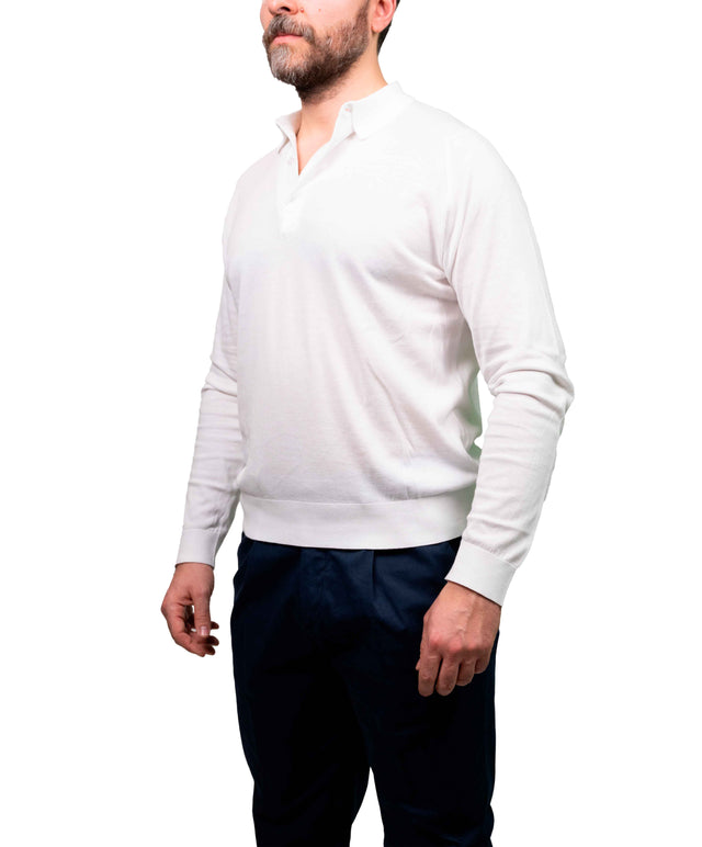 John Smedley - Polo Bradwell - Bianca a maniche lunghe