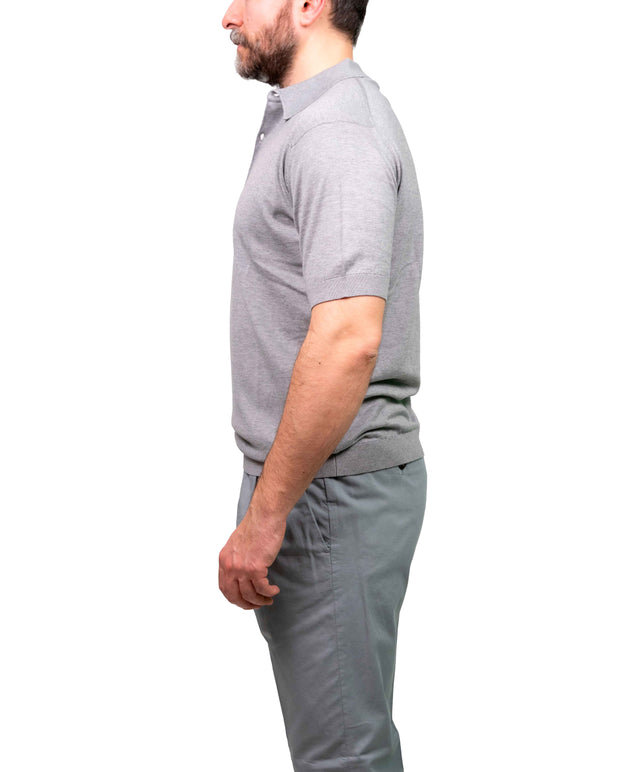 John Smedley - Polo Adrian - Grigio chiaro a maniche corte
