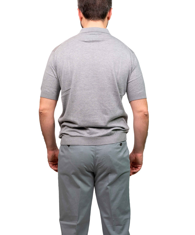 John Smedley - Polo Adrian - Grigio chiaro a maniche corte