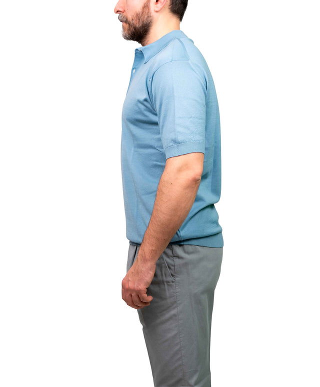 John Smedley - Polo Adrian - Azzurro chiaro a maniche corte