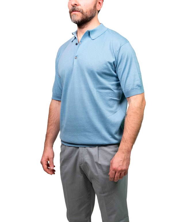 John Smedley - Polo Adrian - Azzurro chiaro a maniche corte