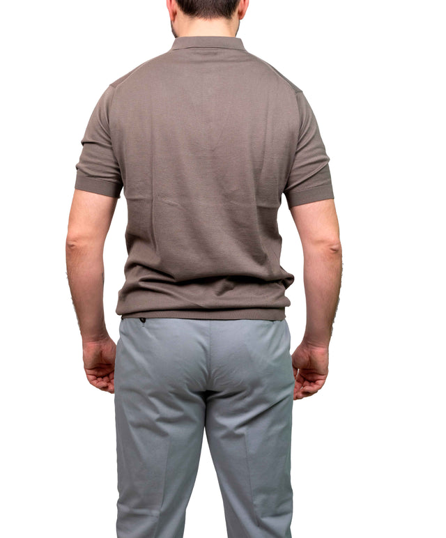 Polo John Smedley Adrian marrone chiaro a maniche corte
