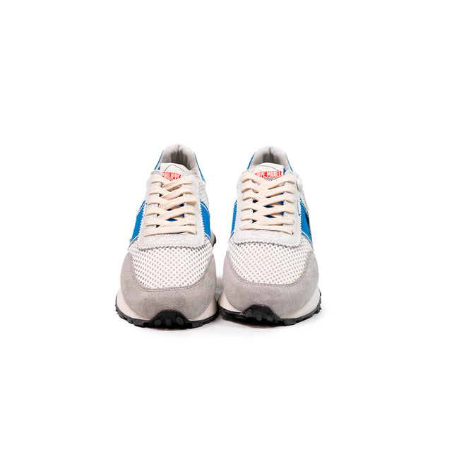 Sneakers Philippe model running rete low vintage Resau Blanc Bluette