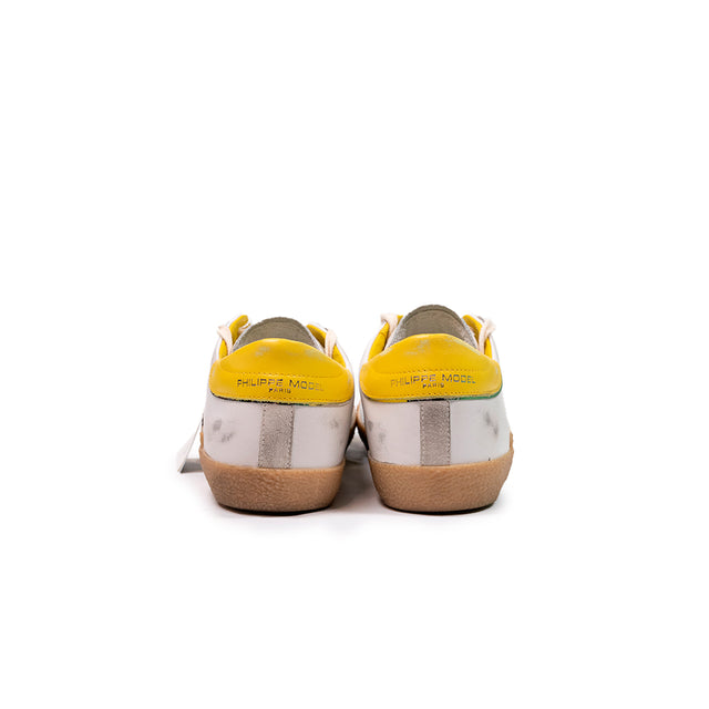 Sneakers Philippe Model Paris in pelle bianca e giallo