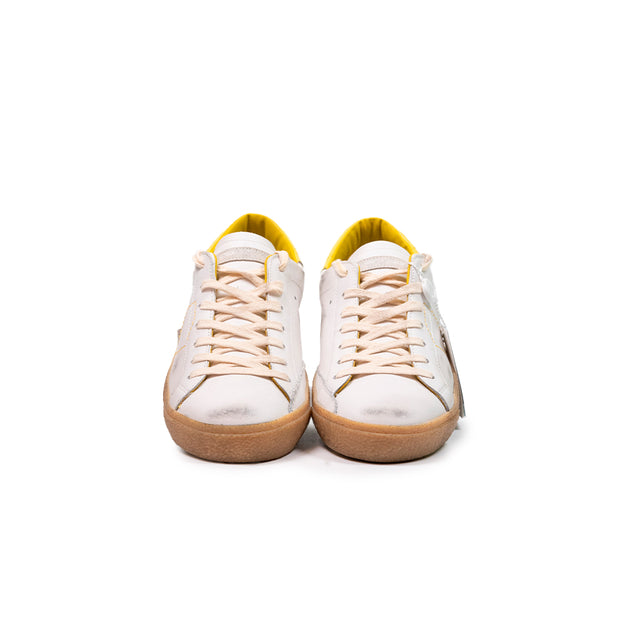 Sneakers Philippe Model Paris in pelle bianca e giallo
