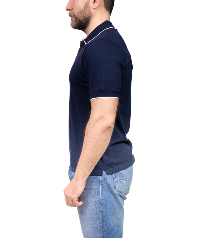 Skipper polo - blu bordino bianco - MC2 Saint Barth