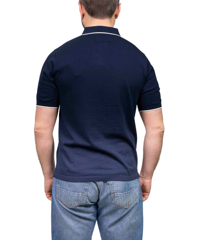 Skipper polo - blu bordino bianco - MC2 Saint Barth