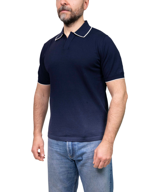 Skipper polo - blu bordino bianco - MC2 Saint Barth