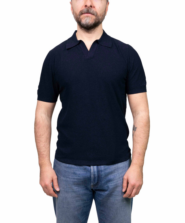 Skipper polo - bouclè blu -MC2 Saint Barth
