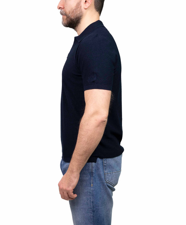 Skipper polo - bouclè blu -MC2 Saint Barth