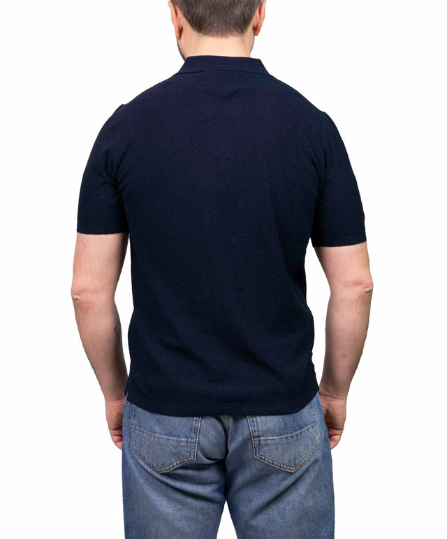 Skipper polo - bouclè blu -MC2 Saint Barth