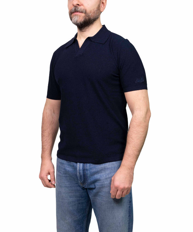 Skipper polo - bouclè blu -MC2 Saint Barth