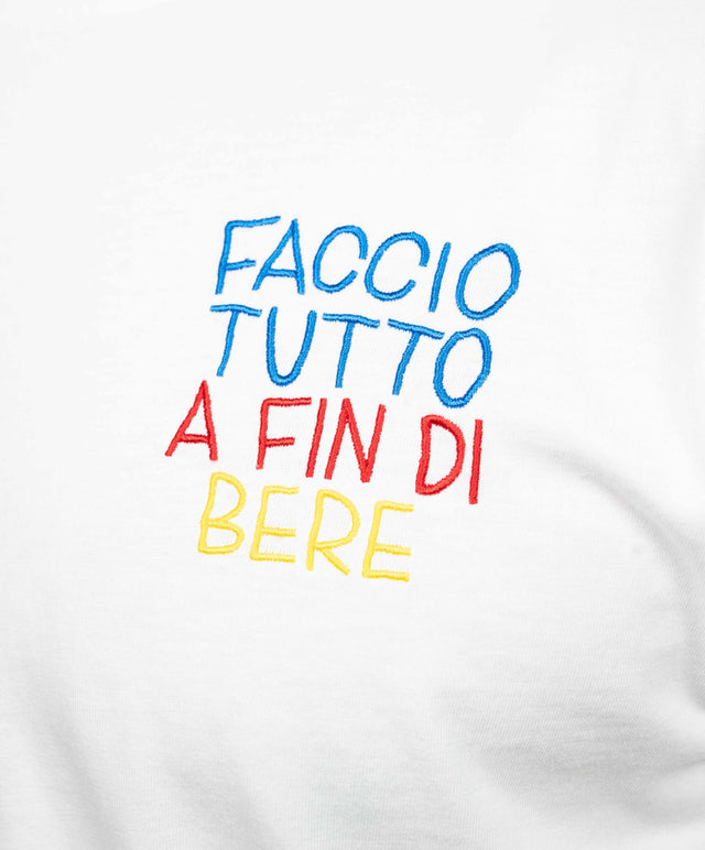 T-shirt “faccio tutto a fin di bere” - bianca - MC2 Saint Barth