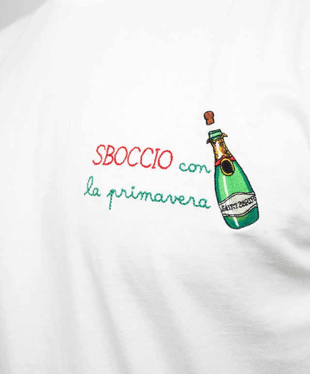 T-shirt “Sboccio con la primavera” - bianca - MC2 Saint Barth