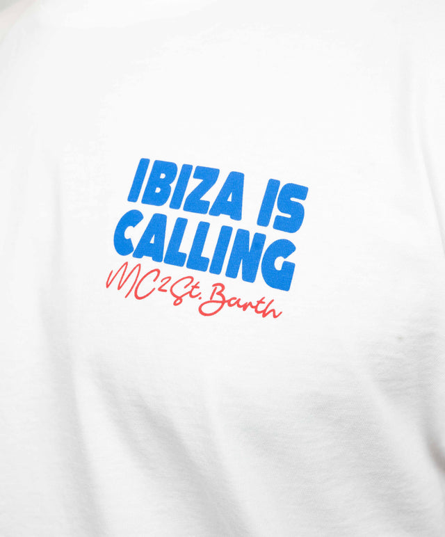 T-shirt over ”Ibiza is calling” - bianca - MC2 Saint Barth