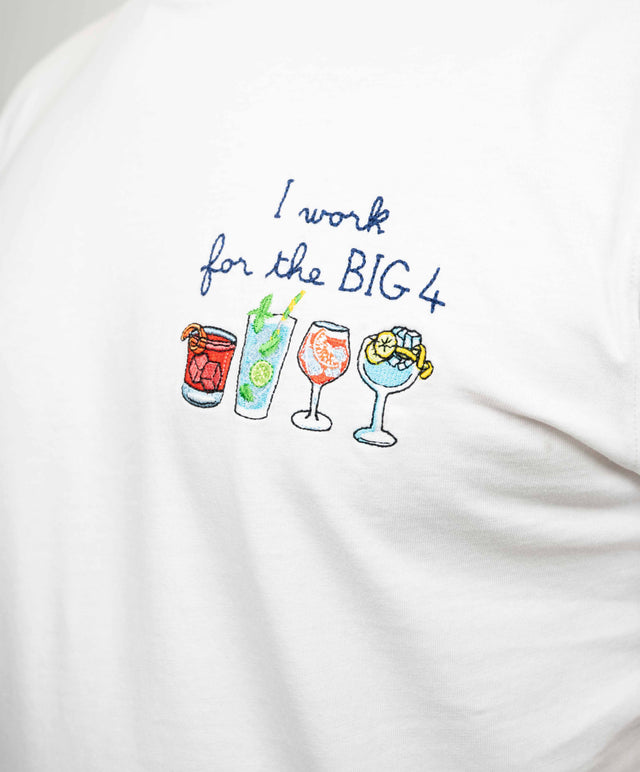 T-shirt ”I work for the big 4”- bianca - MC2 Saint Barth