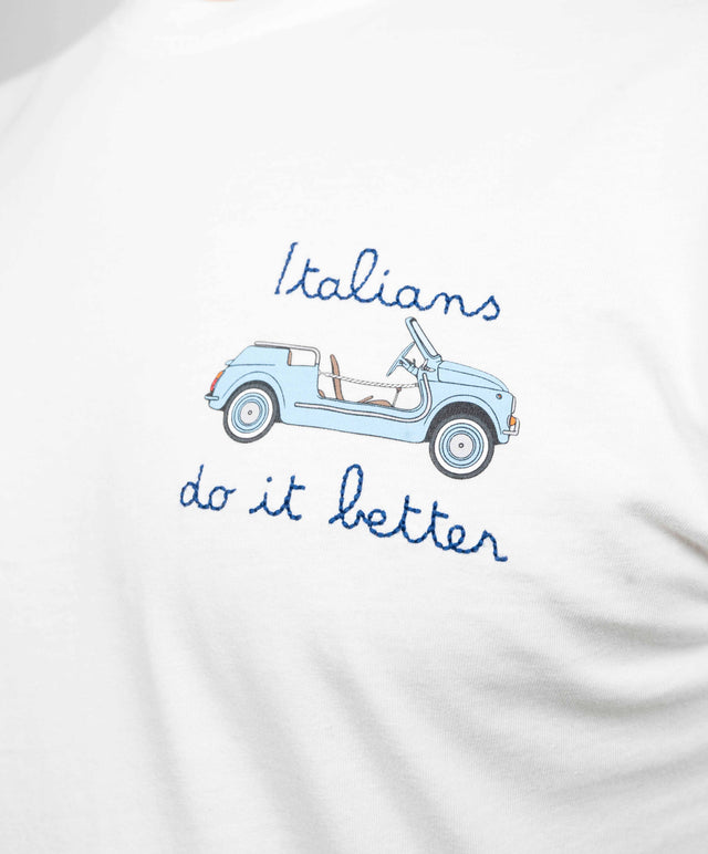 T-shirt unique edition fiat ”Italians do it better”- bianca - MC2 Saint Barth