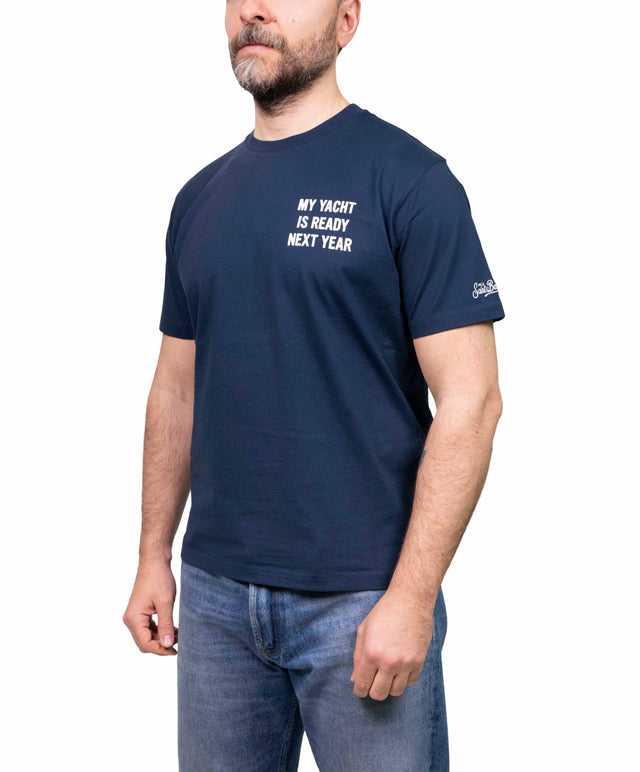 T-shirt ”My yacht is ready next year”- blu - MC2 Saint Barth