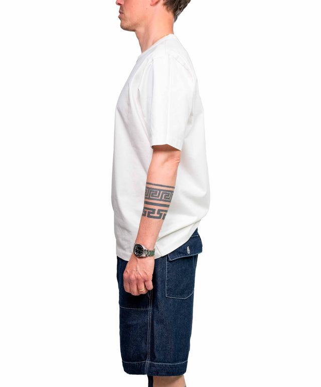 C.P COMPANY - t-shirt bianca con ricamo frontale