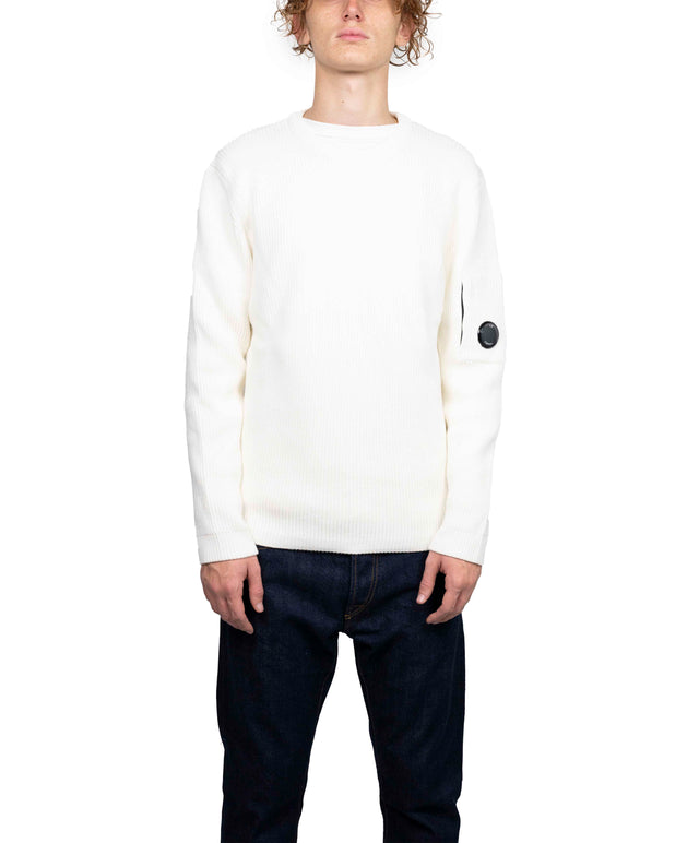 CP Company - Girocollo righe lana Ghiaccio