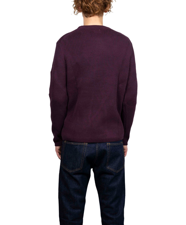 CP Company - Girocollo righe lana Viola
