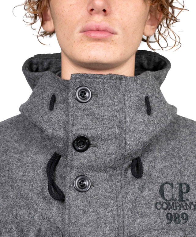 CP Company - Medium Giacca Goggle Lens in lana Grigio scuro