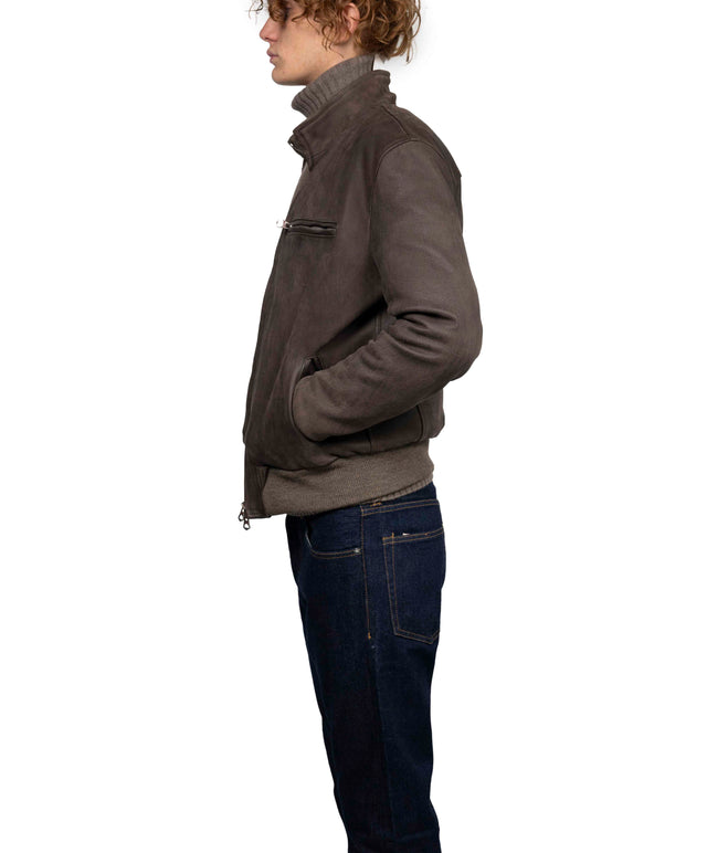 Stewart - Biker old piuma marrone moro + fango