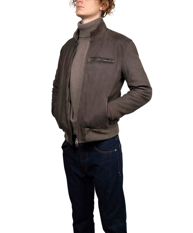 Stewart - Biker old piuma marrone moro + fango