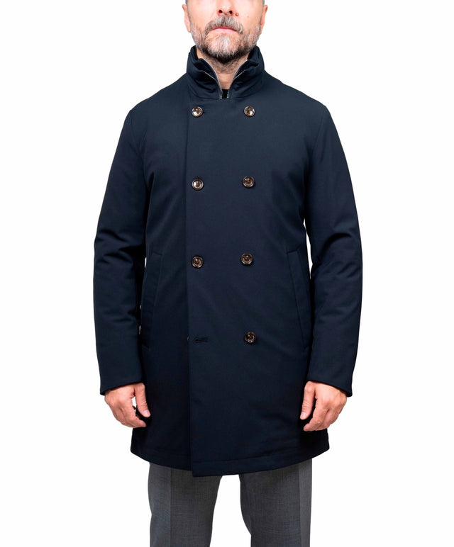 Montecore - cappotto doppiopetto aerotwill colore blu