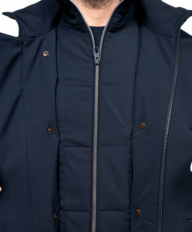 Montecore - cappotto doppiopetto aerotwill colore blu