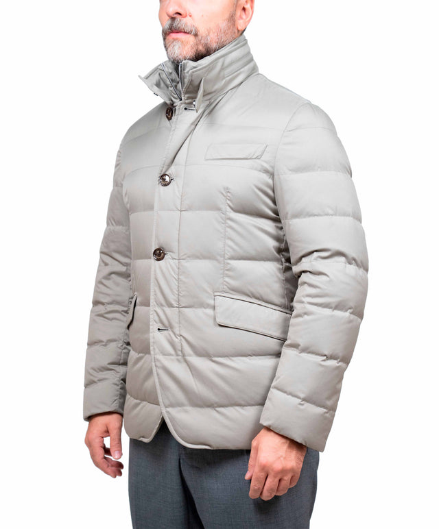 Montecore - blazer piuma d’oca color ghiaccio