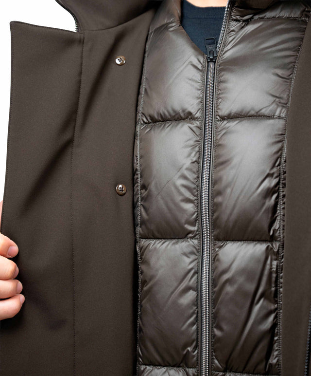 Montecore - peacoat in jersey/aerotwill colore marrone scuso