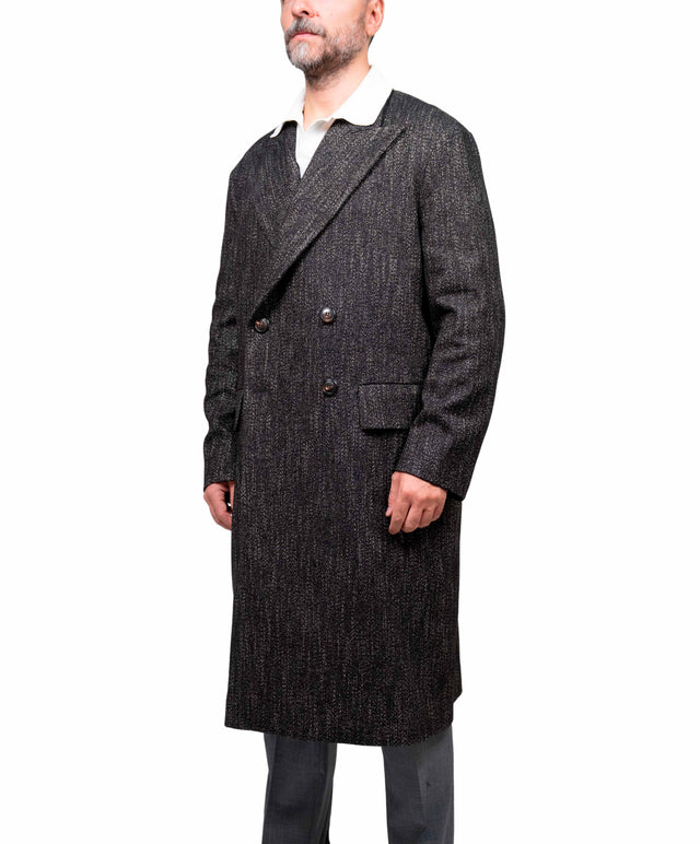 Doppia A - cappotto over spinato colore marrone scuro