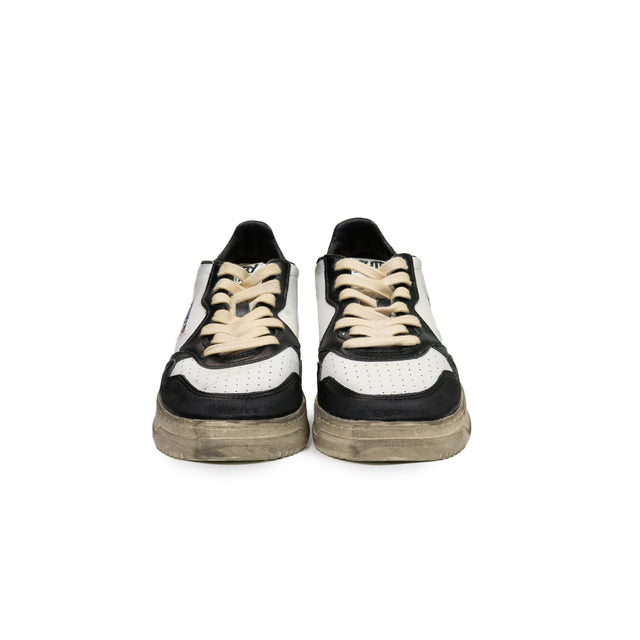 Sneaker Autry - MEDALIST LOW SUPER VINTAGE bianco nero e argento