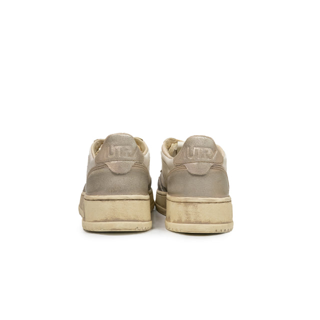 Sneaker Autry - MEDALIST LOW SUPER VINTAGE metallizzata argento e grigio