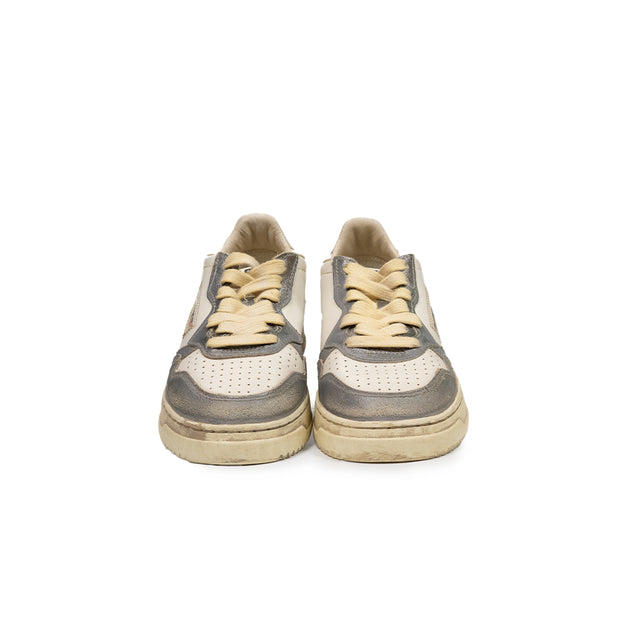 Sneaker Autry - MEDALIST LOW SUPER VINTAGE metallizzata argento e grigio
