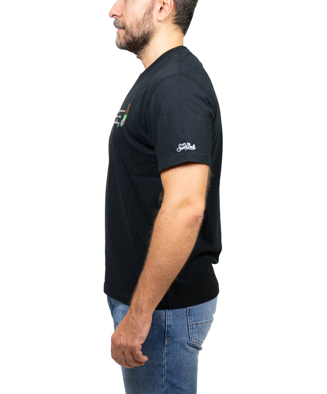 Saint Barth t-shirt “a capodanno siamo dai furstenberg”, nera