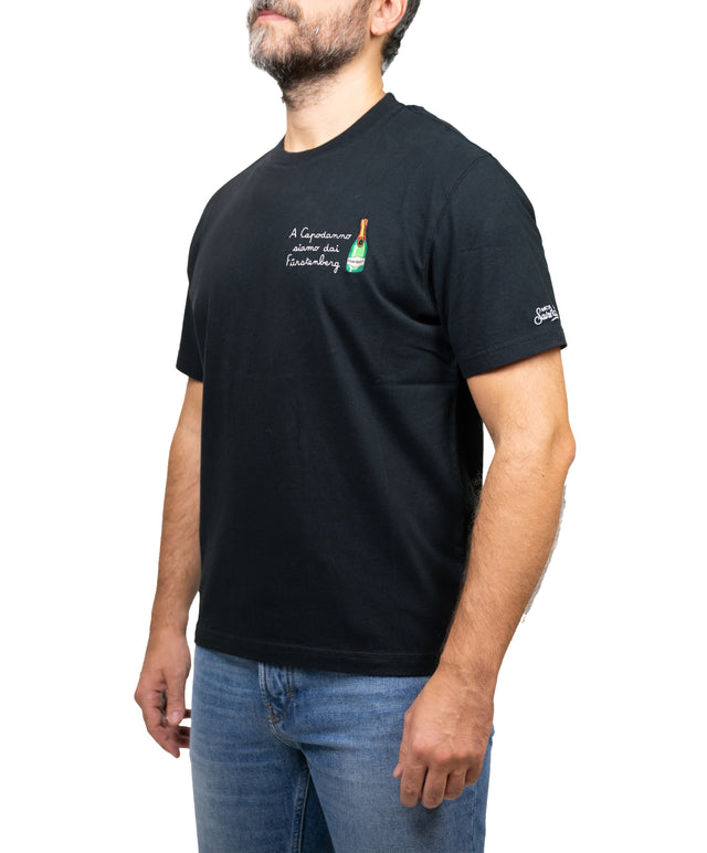 Saint Barth t-shirt “a capodanno siamo dai furstenberg”, nera