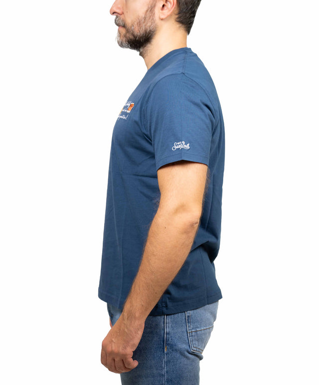 Saint Barth t-shirt “sole, whisky e sei in pole position”, blu